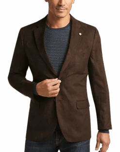 Nautica Brandford Microsuede Modern Fit Sport Coat, Red