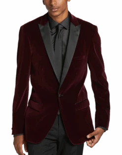 Paisley & Gray Slim Fit Dinner Jacket, Crimson Red