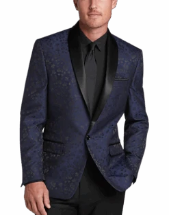 Michael Strahan Classic Fit Shawl Lapel Dinner Jacket, Blue Floral