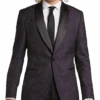Egara Slim Fit Shawl Lapel Dinner Jacket, Plum Jacquard