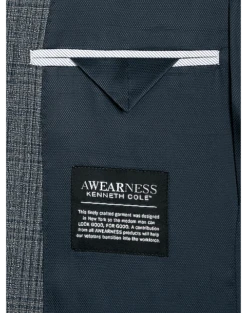 Awearness Kenneth Cole Modern Fit Sport Coat, Teal Plaid -Men's Wear House Shop MW40 16GP 64 AWEARNESS KENNETH COLE GRAY TEAL PLAID ALT2