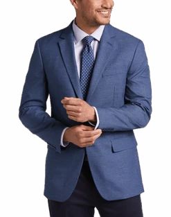 Michael Strahan Classic Fit Sport Coat, Blue Mini Houndstooth