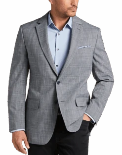 Michael Strahan Classic Fit Sport Coat, Gray Plaid