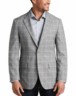 Pronto Uomo Modern Fit Notch Lapel Sport Coat, Gray Plaid