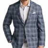 Joseph Abboud Modern Fit Notch Lapel Sport Coat, Blue Plaid