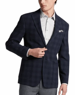 JOE Joseph Abboud Slim Fit Notch Lapel Sport Coat, Navy Plaid