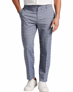 Michael Strahan Modern Fit Pants, Navy Plaid