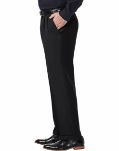 Haggar Premium Comfort Classic Fit Pleat-Front Pants, Charcoal Gray 6 Haggar Premium Comfort Classic Fit Pleat-Front Pants, Charcoal Gray -Men's Wear House Shop MW40 235R 02 HAGGAR BLACK ALT2