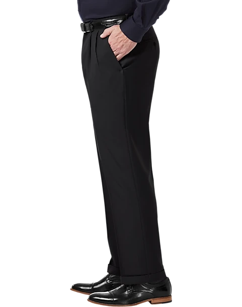 Haggar Premium Comfort Classic Fit Pleat-Front Pants, Charcoal Gray 3 Haggar Premium Comfort Classic Fit Pleat-Front Pants, Charcoal Gray - Image 3