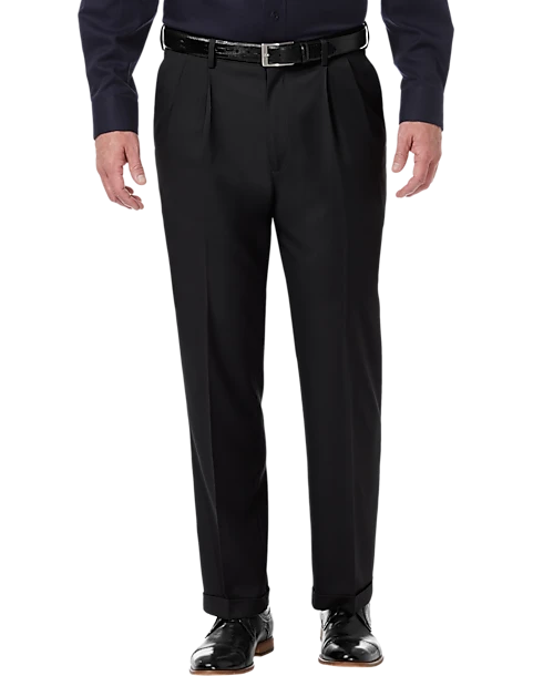 Haggar Premium Comfort Classic Fit Pleat-Front Pants, Charcoal Gray 1 Haggar Premium Comfort Classic Fit Pleat-Front Pants, Charcoal Gray