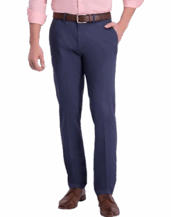 Haggar Iron-Free Premium Khaki™ Slim/Straight Fit Flat-Front Pants, Medium Khaki