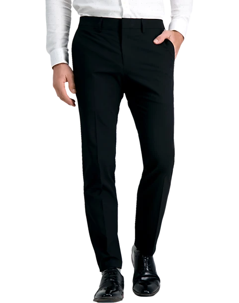 J.M. Haggar Ultra Slim Fit Flat-Front Pants, Black Sharkskin 1 J.M. Haggar Ultra Slim Fit Flat-Front Pants, Black Sharkskin