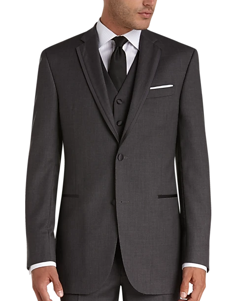Joseph Abboud Black Label Slim Fit Wool Tuxedo, Gray 5 Joseph Abboud Black Label Slim Fit Wool Tuxedo, Gray - Image 5