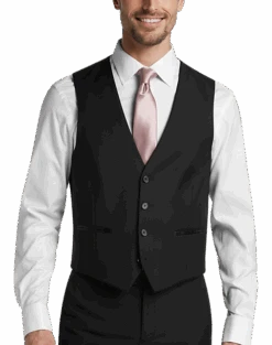 Calvin Klein Slim Fit Suit Separates Tuxedo Vest, Black