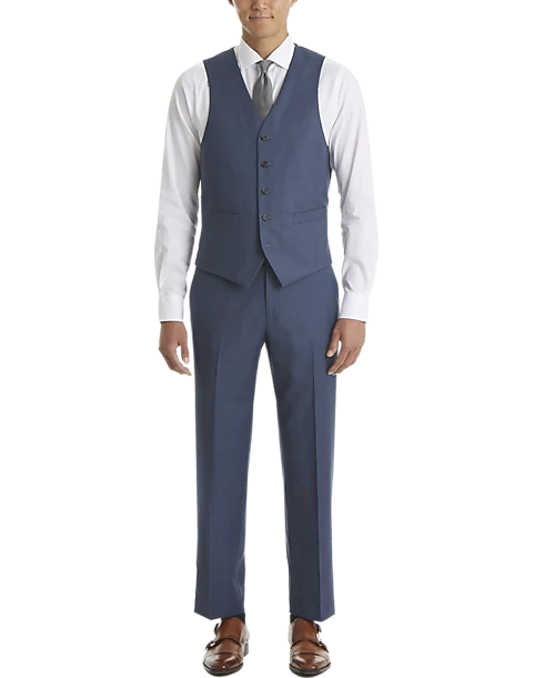 Lauren By Ralph Lauren Classic Fit Suit Separates Vest, Blue Sharkskin 1 Lauren By Ralph Lauren Classic Fit Suit Separates Vest, Blue Sharkskin