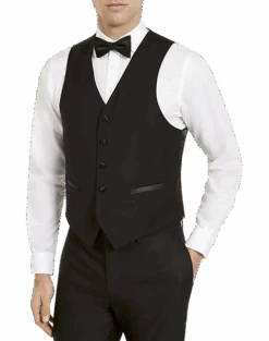 Lauren By Ralph Lauren Classic Fit Suit Separates Tuxedo Vest, Black
