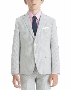 Lauren By Ralph Lauren Boys (Size 8-20) Suit Separates Coat, Blue & White Seersucker