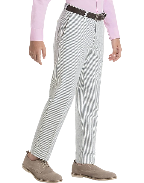 Lauren By Ralph Lauren Boys (Size 8-20) Suit Separates Pants, Blue & White Seersucker - Image 3