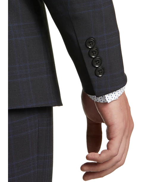 Calvin Klein X-Fit Slim Fit Suit, Charcoal Plaid 2 Calvin Klein X-Fit Slim Fit Suit, Charcoal Plaid - Image 2