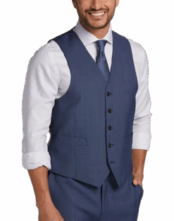 Lauren By Ralph Lauren Classic Fit Suit Separates Vest, Blue Tic