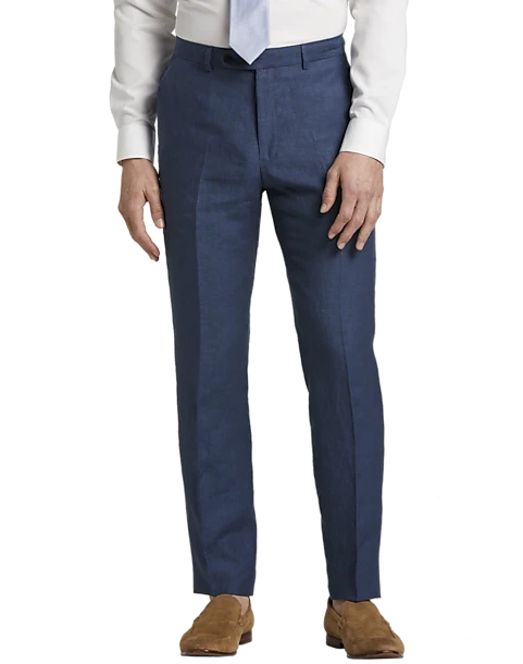 JOE Joseph Abboud Linen Slim Fit Suit Separates Dress Pant, Navy Blue 1 JOE Joseph Abboud Linen Slim Fit Suit Separates Dress Pant, Navy Blue