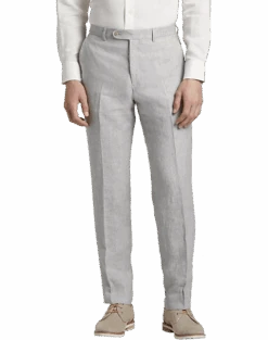 JOE Joseph Abboud Linen Slim Fit Suit Separates Dress Pant, Light Gray