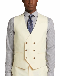 Tayion Classic Fit Suit Separates Double Breasted Vest, Cream