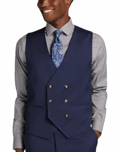 Tayion Classic Fit Suit Separates Double Breasted Vest, Navy