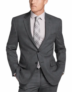 Awearness Kenneth Cole Modern Fit Suit, Gray Plaid