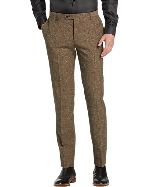 Paisley & Gray Slim Fit Suit Separates Pants, Caramel Donegal 1 Paisley & Gray Slim Fit Suit Separates Pants, Caramel Donegal