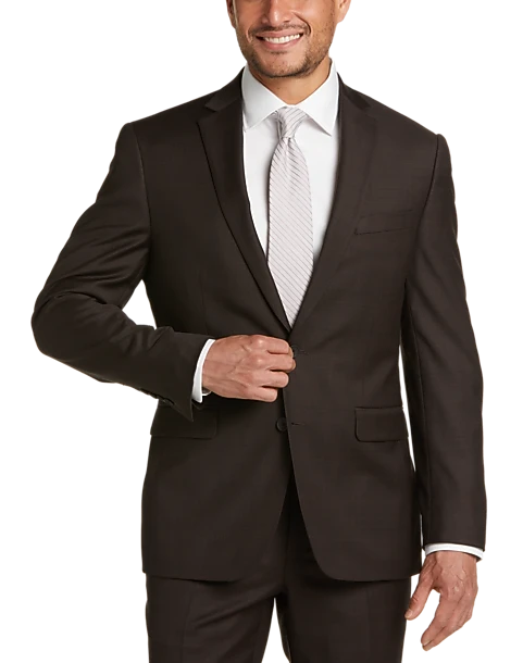 Awearness Kenneth Cole Slim Fit Suit, Brown Plaid 1 Awearness Kenneth Cole Slim Fit Suit, Brown Plaid
