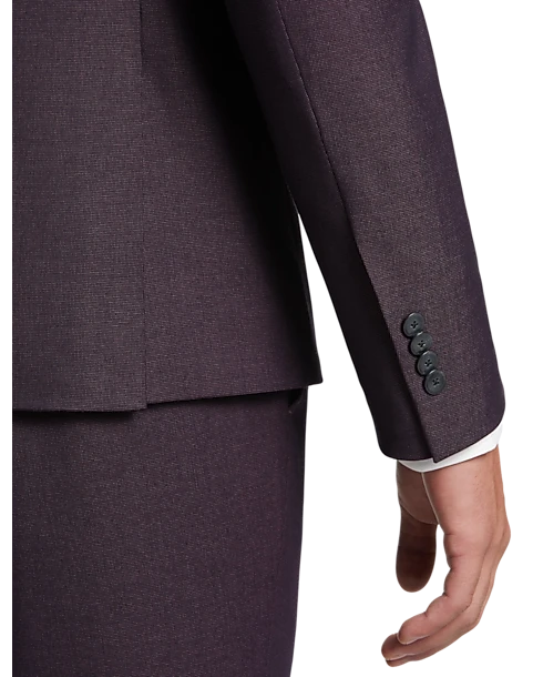 Egara Skinny Fit Suit Separates Coat, Plum Tic 2 Egara Skinny Fit Suit Separates Coat, Plum Tic - Image 2