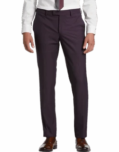 Egara Skinny Fit Suit Separates Dress Pants, Plum Tic