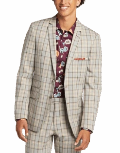 Paisley & Gray Slim Fit Suit Separates Coat, Brown Check