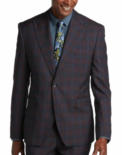 Tayion Classic Fit Suit Separates Coat, Burgundy Plaid