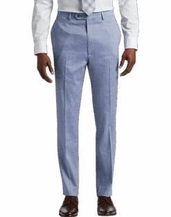 Calvin Klein Slim Fit Suit Separates Linen-Blend Pants, Light Blue