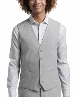 JOE Joseph Abboud Slim Fit Linen Blend Suit Separates Vest, Light Gray