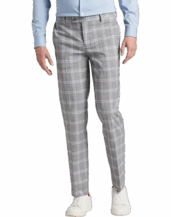 Egara Skinny Fit Suit Separates Pants, Orange & Blue Plaid