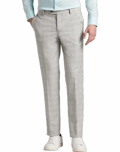 Egara Skinny Fit Suit Separates Pants, Orange & Gray Windowpane