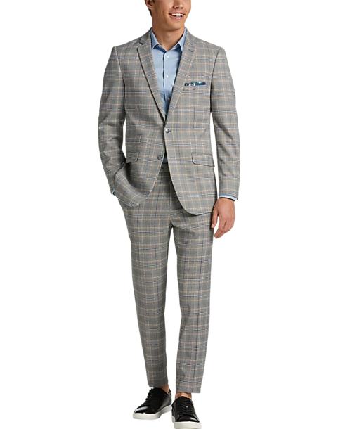 Paisley & Gray Slim Fit Suit Separates Coat, Slate Blue Check 2 Paisley & Gray Slim Fit Suit Separates Coat, Slate Blue Check - Image 2