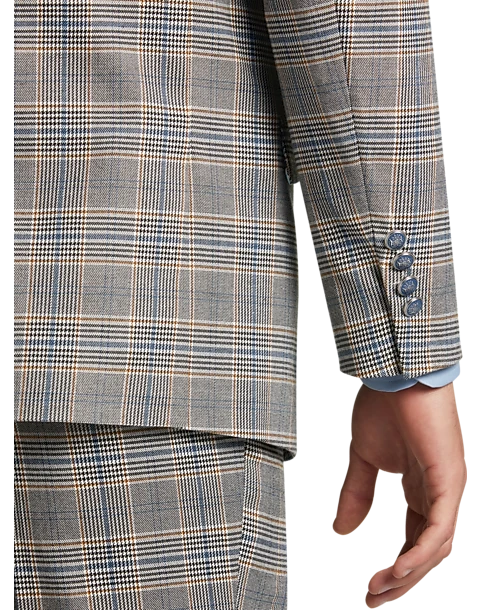 Paisley & Gray Slim Fit Suit Separates Coat, Slate Blue Check 3 Paisley & Gray Slim Fit Suit Separates Coat, Slate Blue Check - Image 3