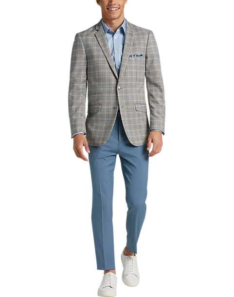 Paisley & Gray Slim Fit Suit Separates Coat, Slate Blue Check 6 Paisley & Gray Slim Fit Suit Separates Coat, Slate Blue Check - Image 6