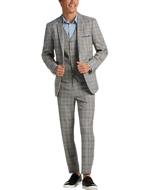 Paisley & Gray Slim Fit Suit Separates Coat, Slate Blue Check 7 Paisley & Gray Slim Fit Suit Separates Coat, Slate Blue Check - Image 7
