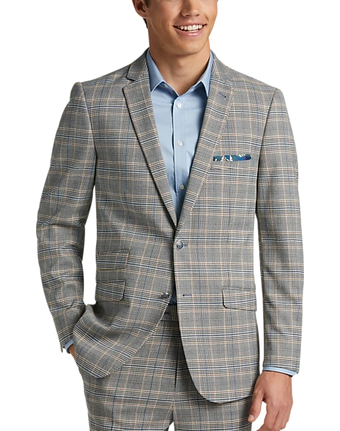 Paisley & Gray Slim Fit Suit Separates Coat, Slate Blue Check 1 Paisley & Gray Slim Fit Suit Separates Coat, Slate Blue Check