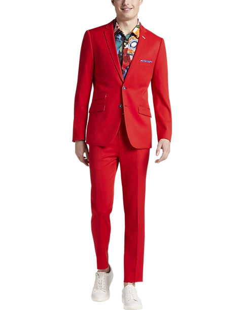 Paisley & Gray Slim Fit Suit Separates Coat, Hot Rod Red 2 Paisley & Gray Slim Fit Suit Separates Coat, Hot Rod Red - Image 2