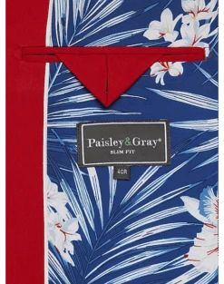 Paisley & Gray Slim Fit Suit Separates Coat, Hot Rod Red 9 Paisley & Gray Slim Fit Suit Separates Coat, Hot Rod Red -Men's Wear House Shop MW40 3XJW 11 PAISLEY GRAY HOT ROD RED ALT3