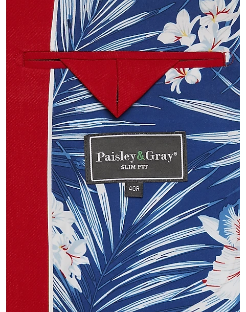 Paisley & Gray Slim Fit Suit Separates Coat, Hot Rod Red 4 Paisley & Gray Slim Fit Suit Separates Coat, Hot Rod Red - Image 4