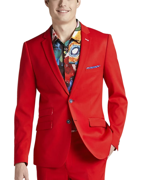 Paisley & Gray Slim Fit Suit Separates Coat, Hot Rod Red 1 Paisley & Gray Slim Fit Suit Separates Coat, Hot Rod Red