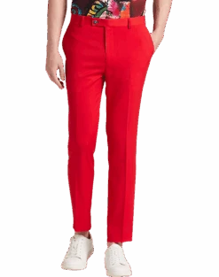 Paisley & Gray Slim Fit Suit Separates Pants, Hot Rod Red