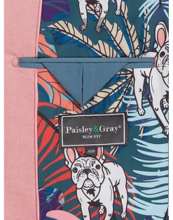 Paisley & Gray Slim Fit Suit Separates Coat, Pink Carnation -Men's Wear House Shop MW40 3XK0 45 PAISLEY GRAY PINK CARNATION ALT3